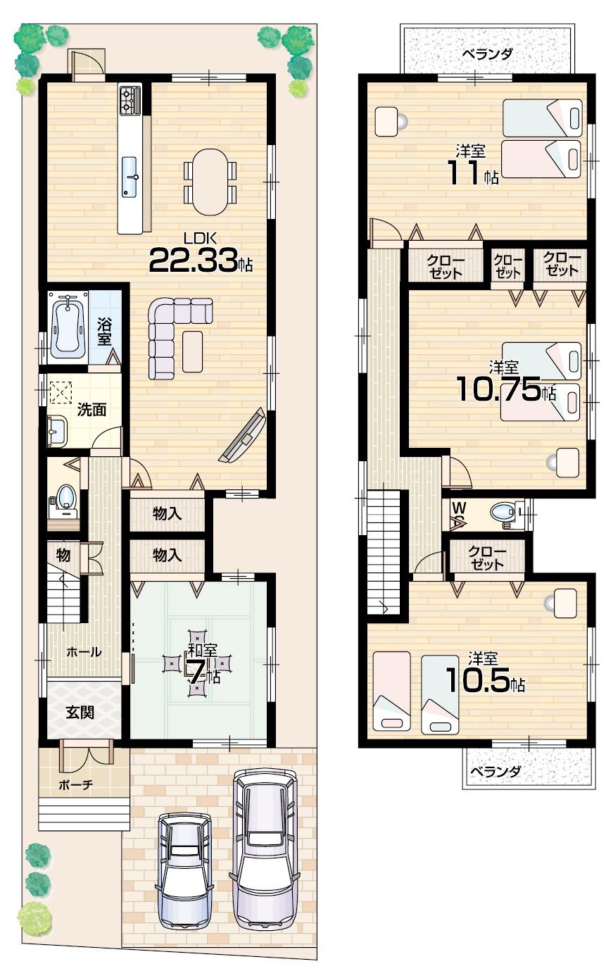 Floor plan. (No. 2 locations), Price 30,800,000 yen, 4LDK, Land area 166.43 sq m , Building area 137.7 sq m
