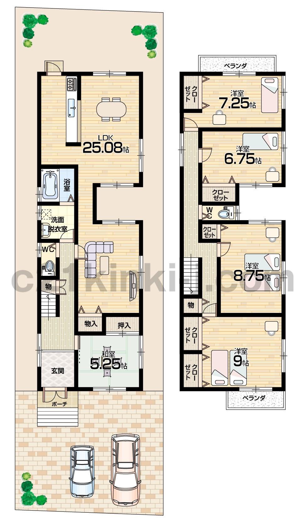 Floor plan. (No. 3 locations), Price 31,300,000 yen, 5LDK, Land area 164.65 sq m , Building area 143.38 sq m