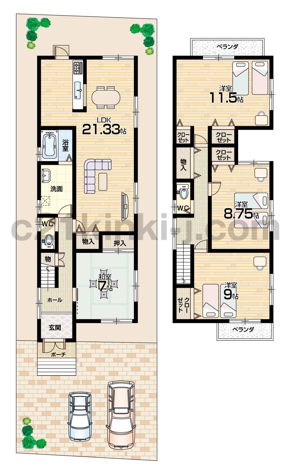 Floor plan. (No. 6 locations), Price 29.5 million yen, 4LDK, Land area 159.52 sq m , Building area 132.04 sq m