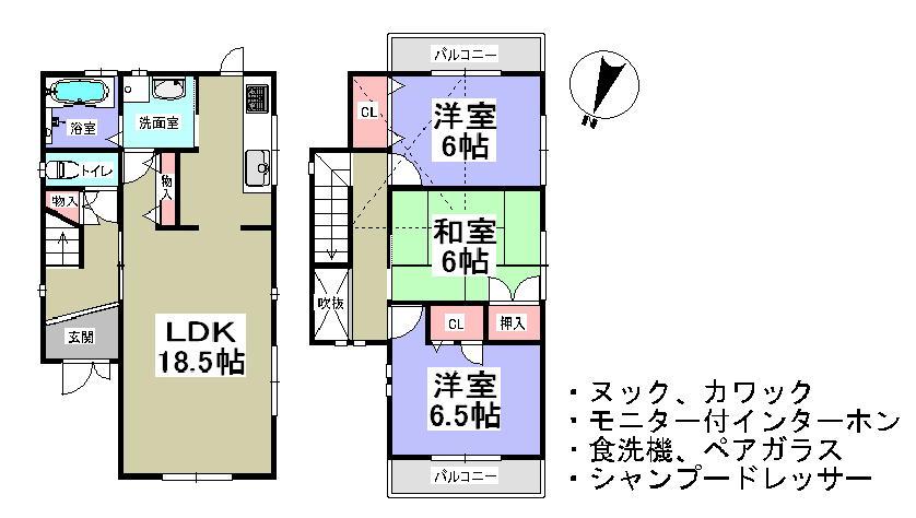 Floor plan. 26.5 million yen, 3LDK, Land area 108.22 sq m , Building area 83.6 sq m