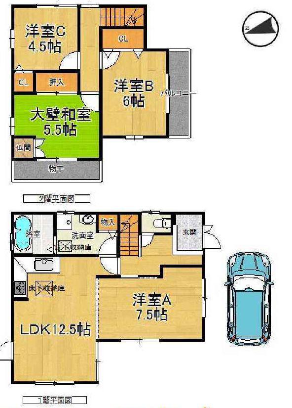 Floor plan. 38,850,000 yen, 4LDK, Land area 110.5 sq m , Building area 87.77 sq m