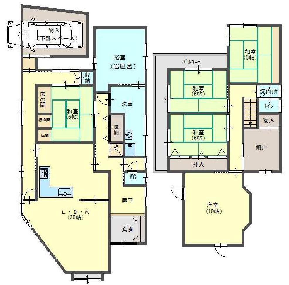 Floor plan. 23.8 million yen, 5LDK + S (storeroom), Land area 142.98 sq m , Building area 113.95 sq m