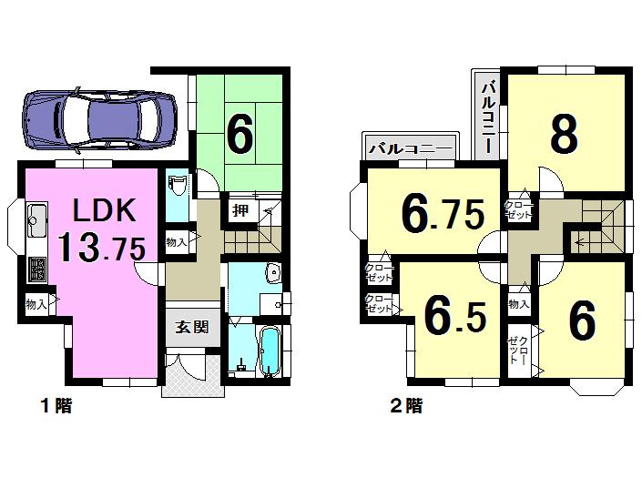 Floor plan. 19,800,000 yen, 5LDK, Land area 80.6 sq m , Building area 106.91 sq m floor plan