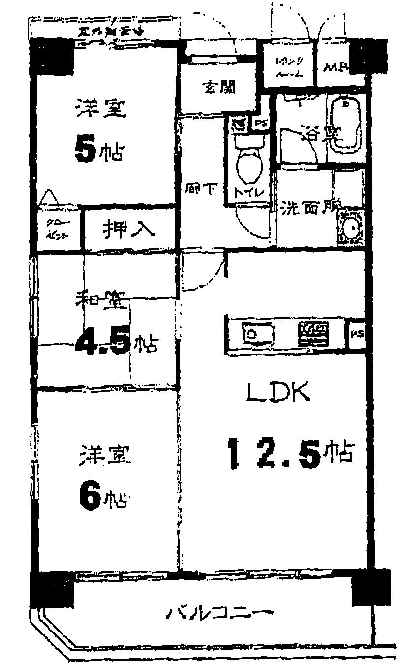 Floor plan. 3LDK, Price 14.8 million yen, Occupied area 62.62 sq m , South-facing balcony of the balcony area 9.55 sq m, 2012. November water heater exchange already southwest angle room, It is with your room trunk room.