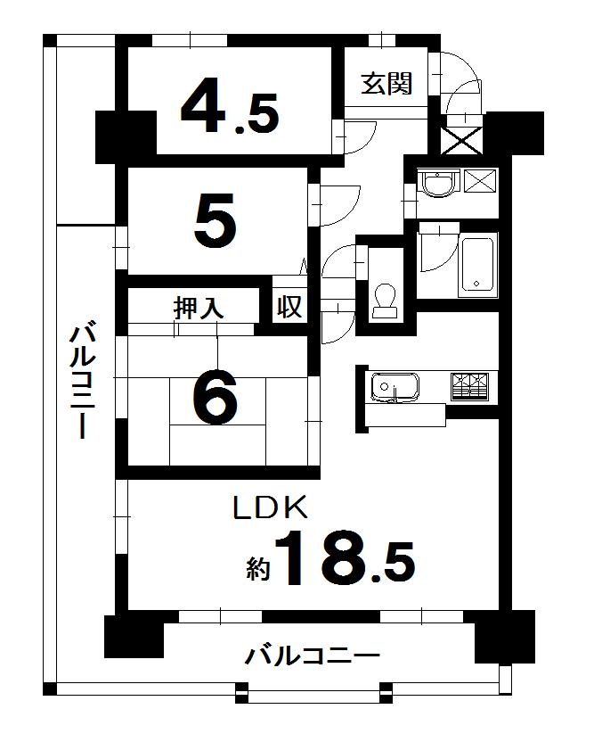 Floor plan. 3LDK, Price 8.98 million yen, Occupied area 77.62 sq m , Balcony area 25.94 sq m