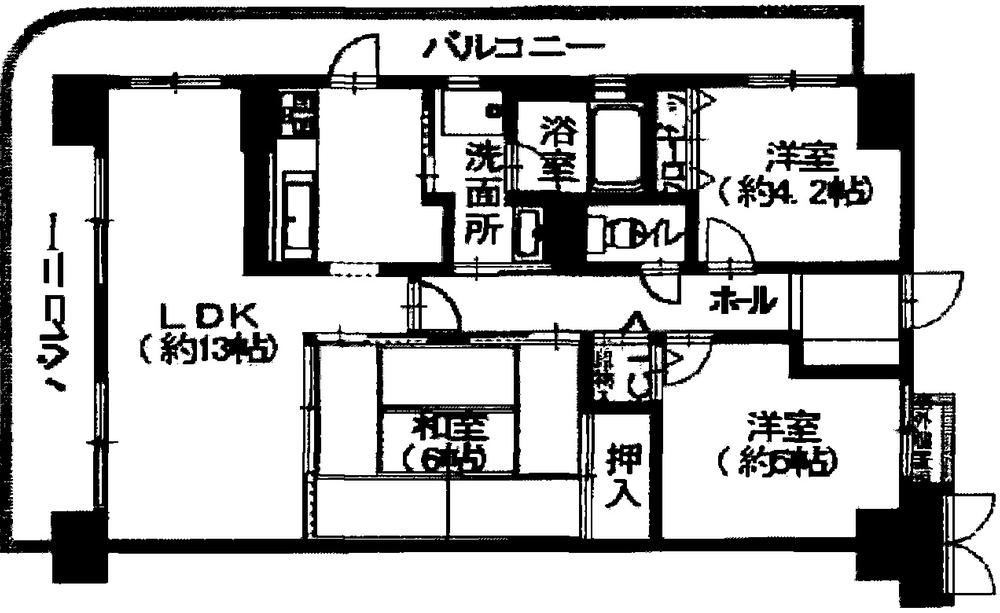 Floor plan. 3LDK, Price 10 million yen, Occupied area 50.54 sq m , Balcony area 20.18 sq m 2 side balcony of corner room