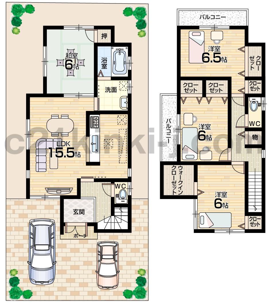 Floor plan. 24,800,000 yen, 4LDK, Land area 120.09 sq m , Building area 98.01 sq m