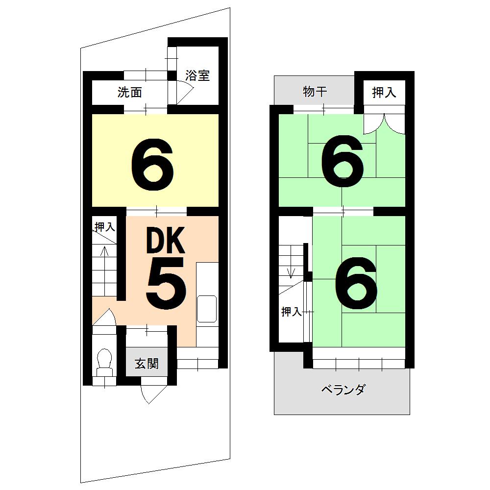 Floor plan. 9.8 million yen, 3DK, Land area 45.01 sq m , Building area 52.78 sq m