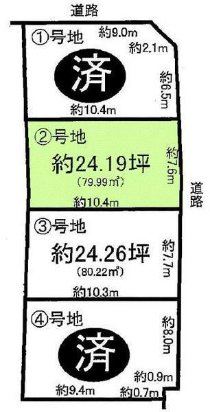 Compartment figure. Land price 30,300,000 yen, Land area 79.99 sq m