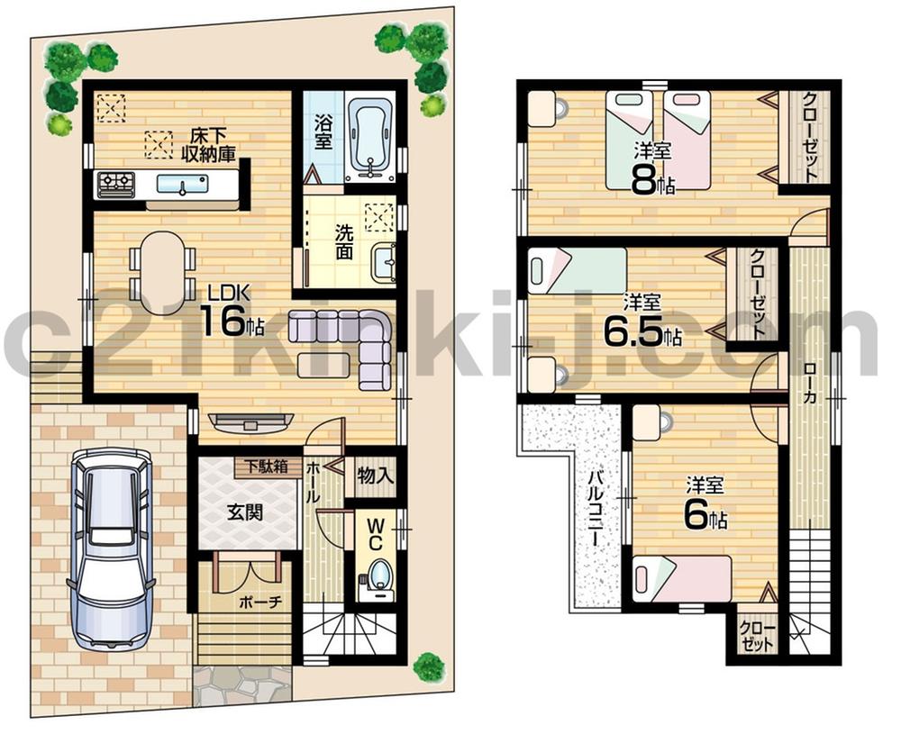 Floor plan. 20.8 million yen, 3LDK, Land area 81.78 sq m , To ensure the lighting from the building area 85.86 sq m south, All rooms are bright housing. 