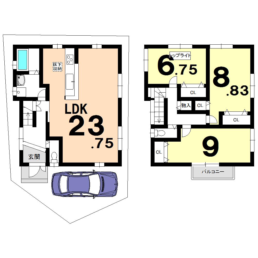 Floor plan. (No. 1 point), Price 28.8 million yen, 3LDK, Land area 93.14 sq m , Building area 110.16 sq m