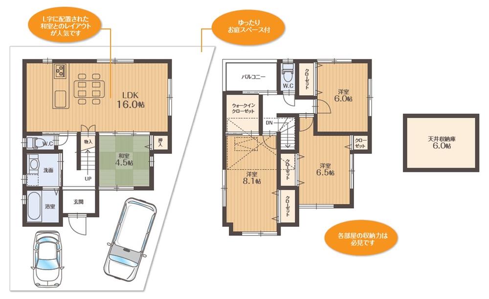 Local appearance photo. The layout of the arrangement has been Japanese-style room in an L-is popular. No. 5 areas