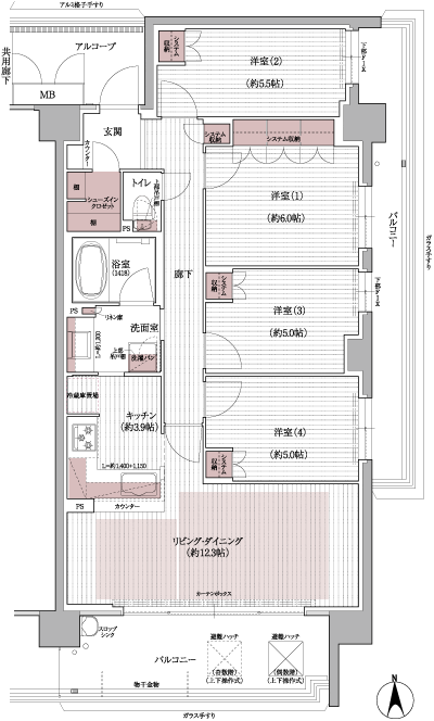 Floor: 4LDK, occupied area: 84.71 sq m, Price: 33,480,000 yen (tentative)