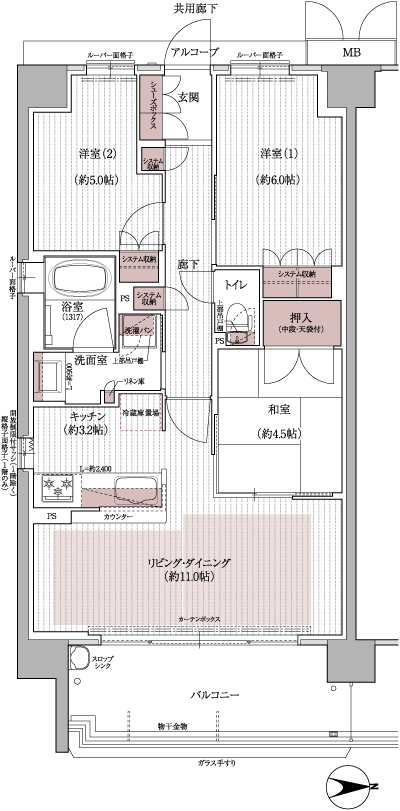Floor: 3LDK, occupied area: 66.42 sq m, Price: 23,580,000 yen (tentative)