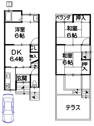 Floor plan. 9.8 million yen, 3DK, Land area 74.07 sq m , Building area 52.21 sq m