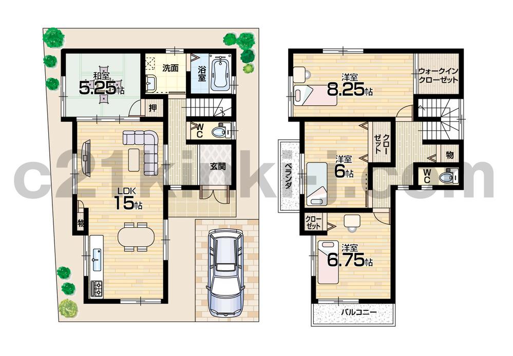 Floor plan. (No. 7 locations), Price 23.4 million yen, 4LDK, Land area 100.04 sq m , Building area 100.44 sq m