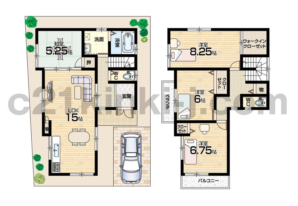 Floor plan. 23.4 million yen, 4LDK, Land area 100.04 sq m , Building area 100.44 sq m land 30 square meters 4LDK Window lighting many bright floor plan