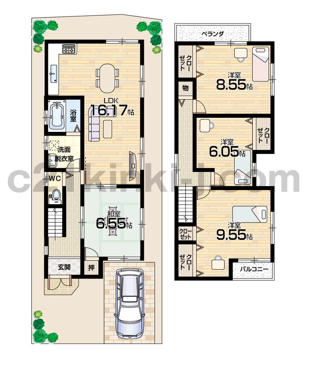 Floor plan. (No. 9 locations), Price 23,300,000 yen, 4LDK, Land area 100.03 sq m , Building area 105.84 sq m