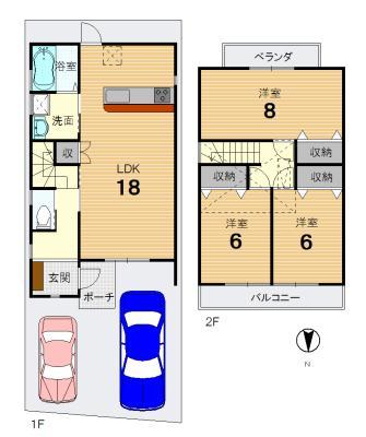 Floor plan. 26,090,000 yen, 3LDK, Land area 90.74 sq m , Building area 89.91 sq m