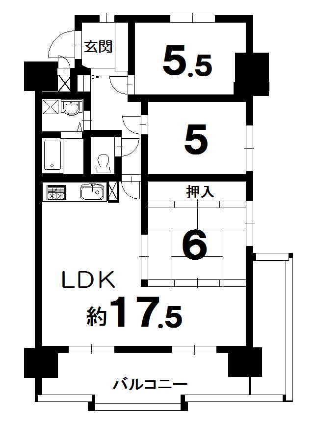 Floor plan. 3LDK, Price 9.8 million yen, Occupied area 75.53 sq m , Balcony area 12.06 sq m