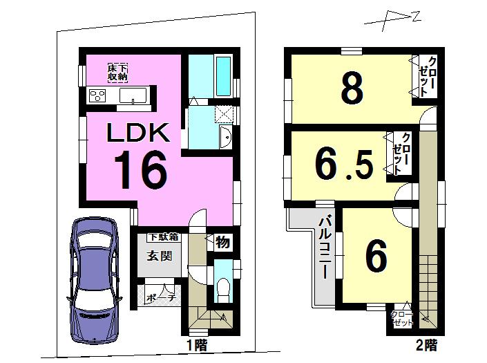 Floor plan. 20.8 million yen, 3LDK, Land area 81.78 sq m , Building area 85.86 sq m floor plan