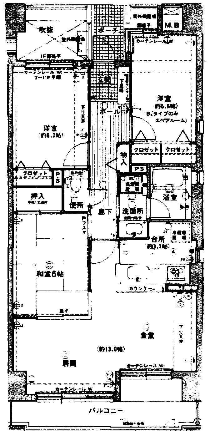 Floor plan. 3LDK, Price 12.9 million yen, Occupied area 75.46 sq m , Glad popular counter kitchen on the balcony area 9.74 sq m wife