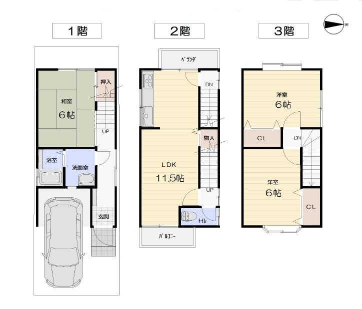 Floor plan. 11.8 million yen, 3LDK, Land area 45.02 sq m , Building area 77.76 sq m