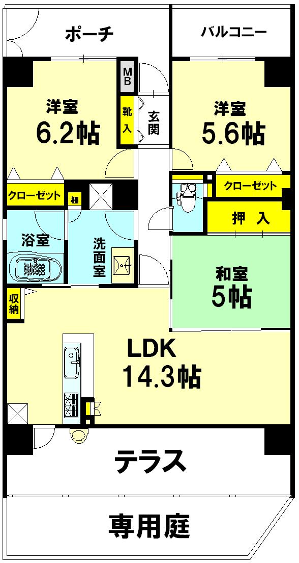 Floor plan. 3LDK, Price 22,400,000 yen, Occupied area 70.87 sq m