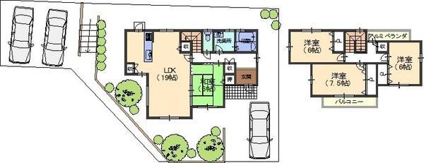 Floor plan. 64,700,000 yen, 4LDK, Land area 219.13 sq m , Building area 107.73 sq m