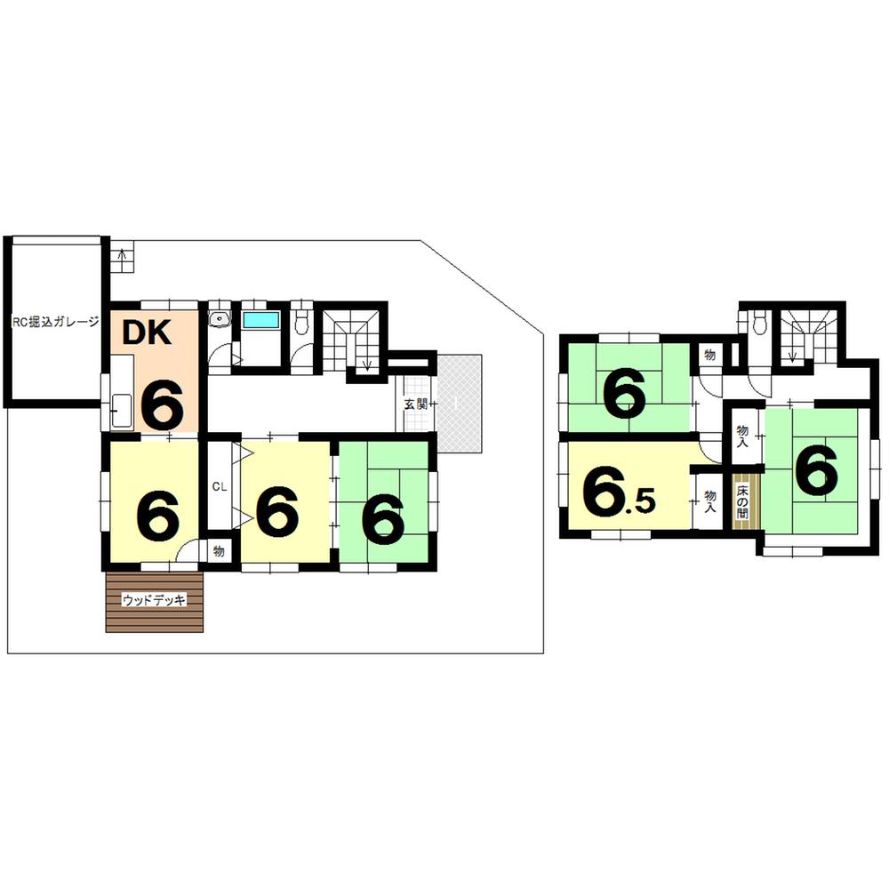 Floor plan. 29,800,000 yen, 6DK, Land area 206.9 sq m , Building area 104.95 sq m