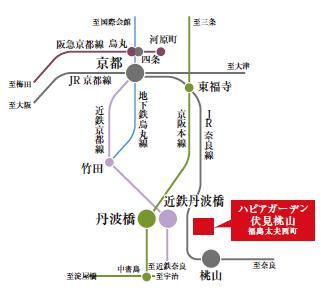 route map. 3-wire 3-Station available! Kyoto ・ Comfortable access to Osaka