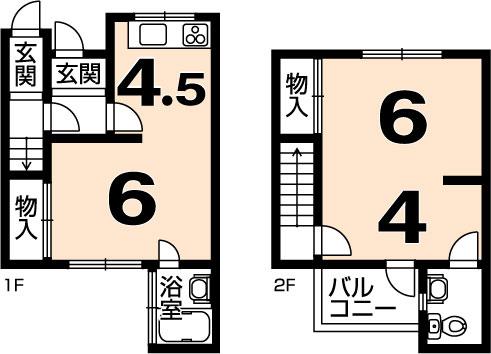 Floor plan. 9.8 million yen, 3K, Land area 47.14 sq m , Building area 43.6 sq m 2013 August all renovated