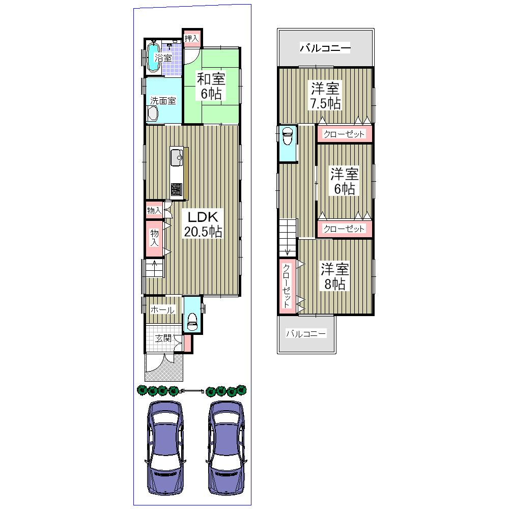Floor plan. 57,800,000 yen, 4LDK, Land area 132.27 sq m , Building area 116.34 sq m