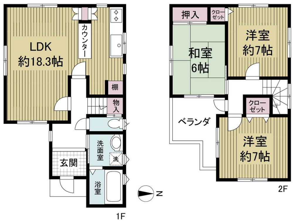 Floor plan. 17.4 million yen, 3LDK, Land area 79.14 sq m , Building area 88.8 sq m there are all the rooms two planes or more daylight. 