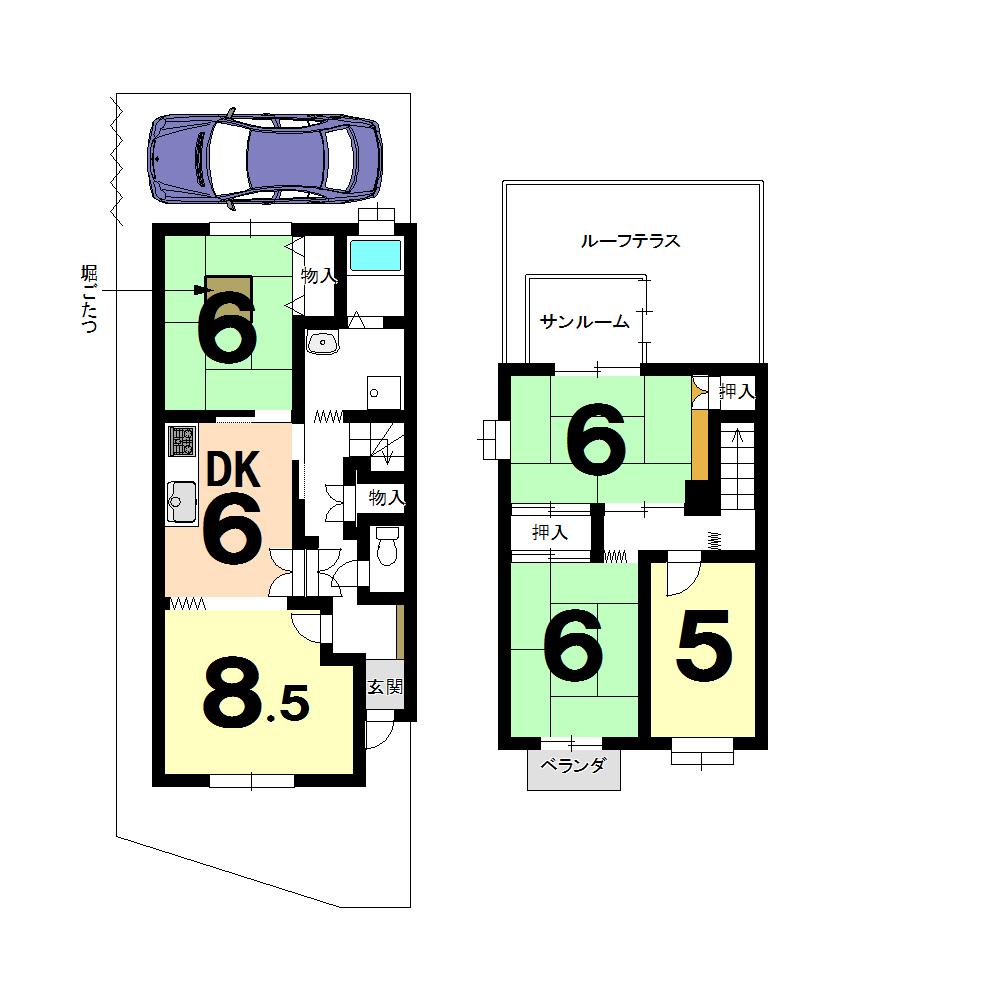 Floor plan. 22.5 million yen, 5DK, Land area 115.61 sq m , Building area 89.04 sq m