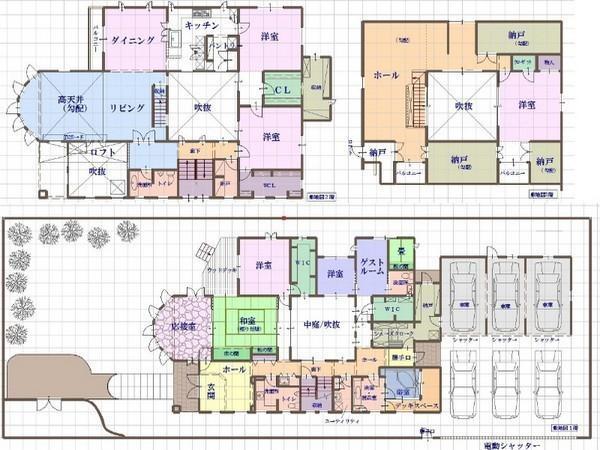 Floor plan. 128 million yen, 8LDK+S, Land area 600.84 sq m , Mansion of building area 445.72 sq m Western-style design