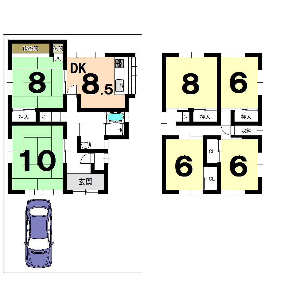 Floor plan. 24,800,000 yen, 6DK, Land area 132.35 sq m , Building area 119.97 sq m