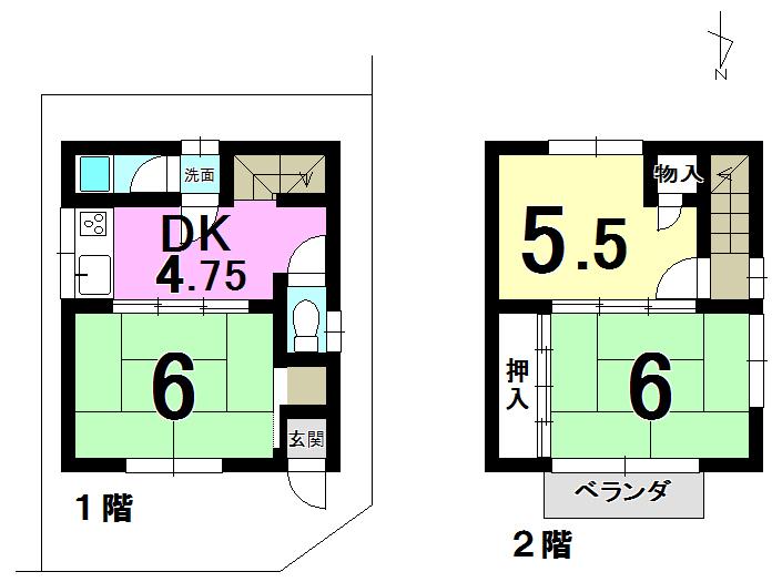 Floor plan. 7.3 million yen, 3DK, Land area 46.86 sq m , Building area 45.96 sq m