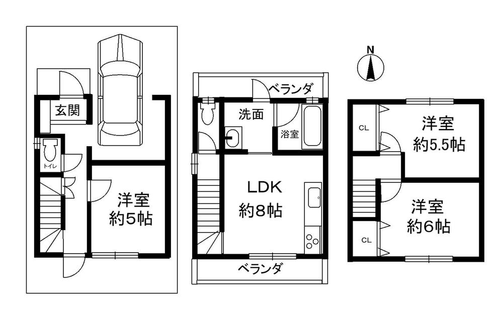 Floor plan. 21,800,000 yen, 3LDK, Land area 44.27 sq m , Building area 74.52 sq m