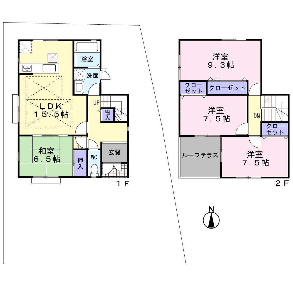 Floor plan. 38,800,000 yen, 4LDK, Land area 173.11 sq m , Building area 110.14 sq m