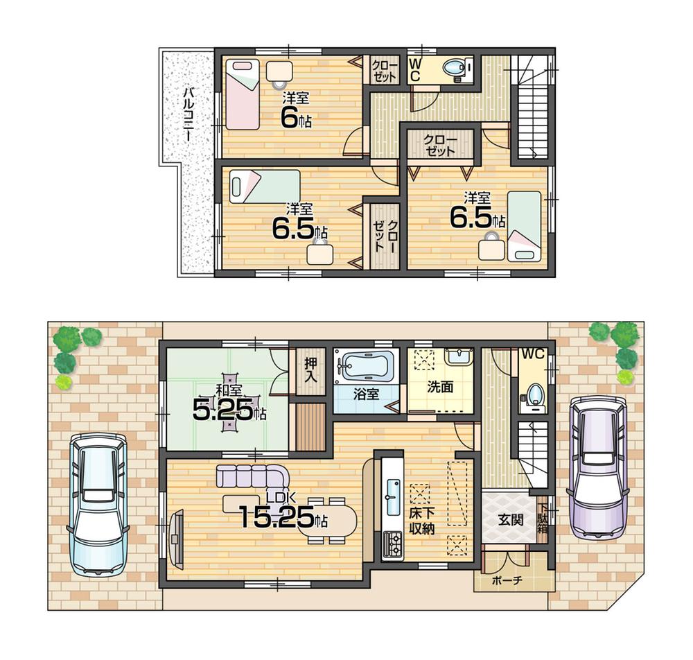 Floor plan. (No. 2 locations), Price 30,800,000 yen, 4LDK, Land area 107.34 sq m , Building area 93.55 sq m