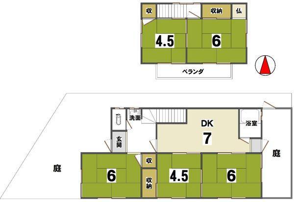 Floor plan. 15.8 million yen, 5DK, Land area 88 sq m , Building area 77.83 sq m