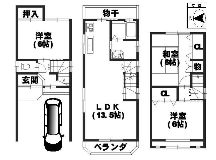Floor plan. 10.8 million yen, 3LDK, Land area 40.06 sq m , Building area 85.56 sq m