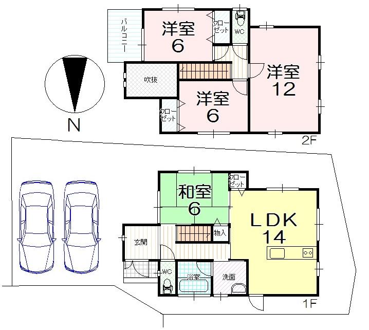Floor plan. 23.8 million yen, 4LDK, Land area 137.24 sq m , Building area 80.19 sq m