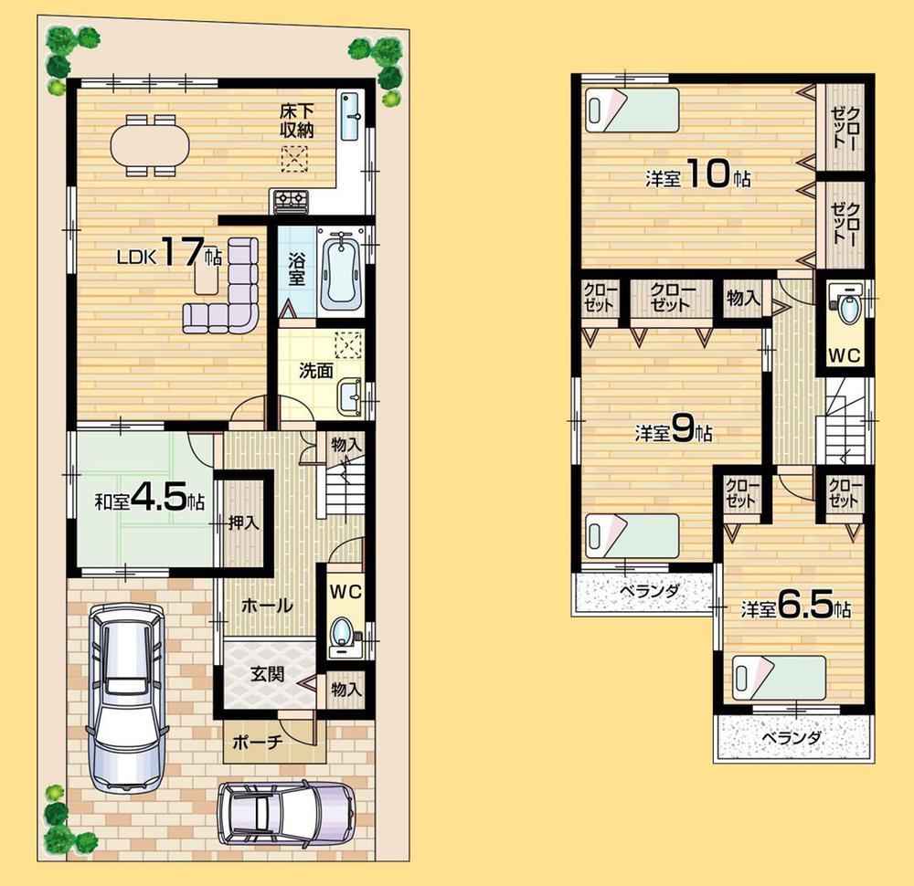 Floor plan. (No. 6 locations), Price 22,300,000 yen, 4LDK, Land area 99.98 sq m , Building area 111.78 sq m