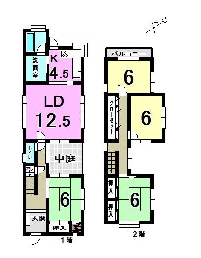 Floor plan. 23.8 million yen, 4LDK, Land area 132.34 sq m , Building area 105.99 sq m