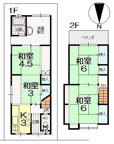 Floor plan. 6 million yen, 4K, Land area 59.27 sq m , Building area 53.08 sq m