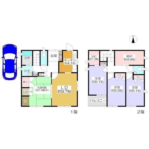 Floor plan. 53,900,000 yen, 4LDK + S (storeroom), Land area 118.06 sq m , Building area 110.55 sq m