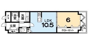 Floor plan. 1LDK, Price 16.5 million yen, Occupied area 48.57 sq m , Balcony area 3.83 sq m floor plan