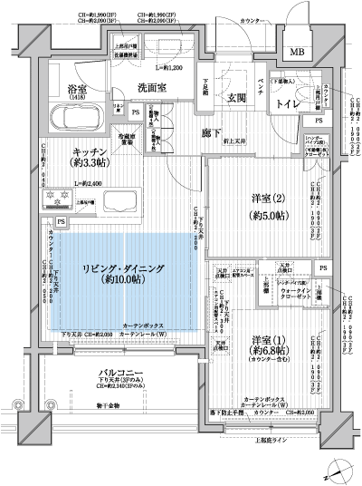 Floor: 2LDK, occupied area: 61.12 sq m, Price: 38,580,000 yen